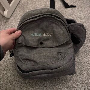 TushBaby Grey Babywearing Backpack - Compact Kids Accessory
